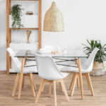 Eames Pack - Comedor Londres Cristal 120x80cm + 4 Sillas Tulipan Style