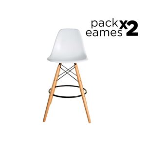 Eames Pack - 2 Bancos Eames Style Blancos
