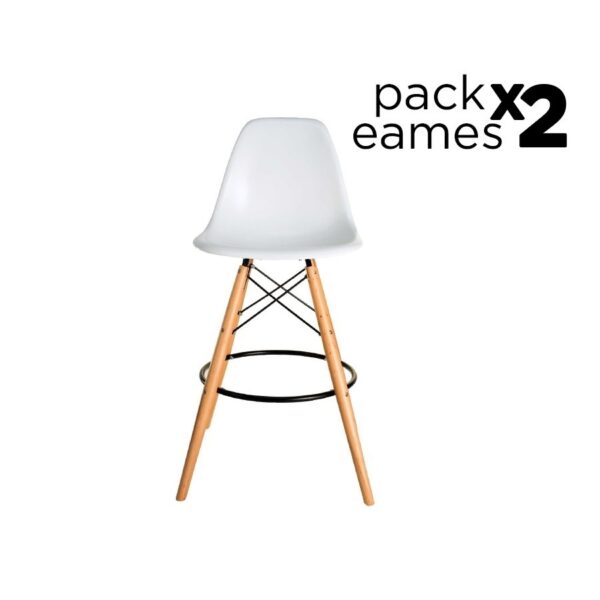 Eames Pack - 2 Bancos Eames Style Blancos