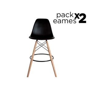 Eames Pack - 2 Bancos Eames Style Negros