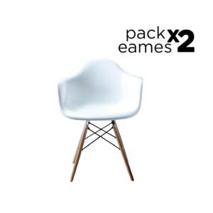 Eames Pack - 2 Sillas Eames Style Con Brazo Blancas