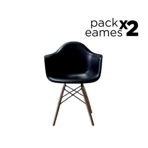 Eames Pack - 2 Sillas Eames Style Con Brazo Negras