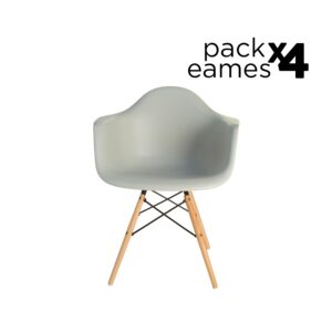 Eames Pack - 4 Sillas Eames Style Con Brazo Grises