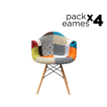 Eames Pack - 4 Sillas Eames Style Con Brazo Tapizadas