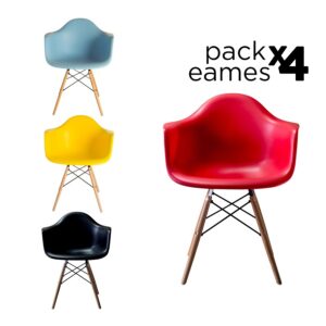 Eames Pack - 4 Sillas Eames Style Con Brazo Colores