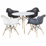 Eames Pack - Comedor 120cm + 4 Sillas Eames Style Con Brazo