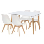 Eames Pack - Mesa Mario Cellini Style 120x80cm + 4 Sillas Tulipan Style