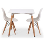 Eames Pack - Mesa Mario Cellini Style 80x80cm + 2 Sillas Eames Style