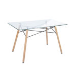 Eames Pack - Comedor Londres Cristal 120x80cm + 4 Sillas Tulipan Style