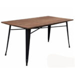 Mesa Tolix Style Madera Dinning Rectangular