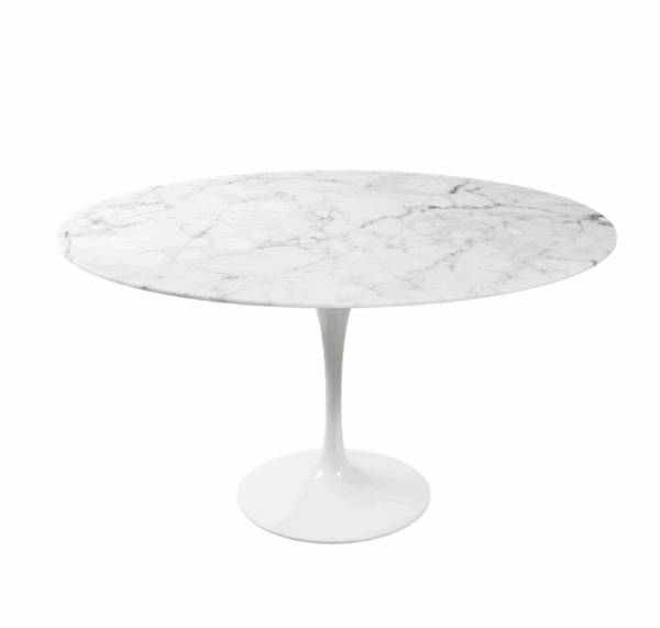Mesa Comedor Redonda Tulip Style cubierta de Marmol 120 cm