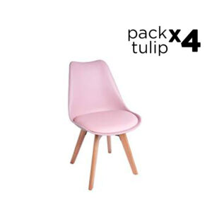 Tulip Pack - 4 Sillas Tulipan Style Rosas