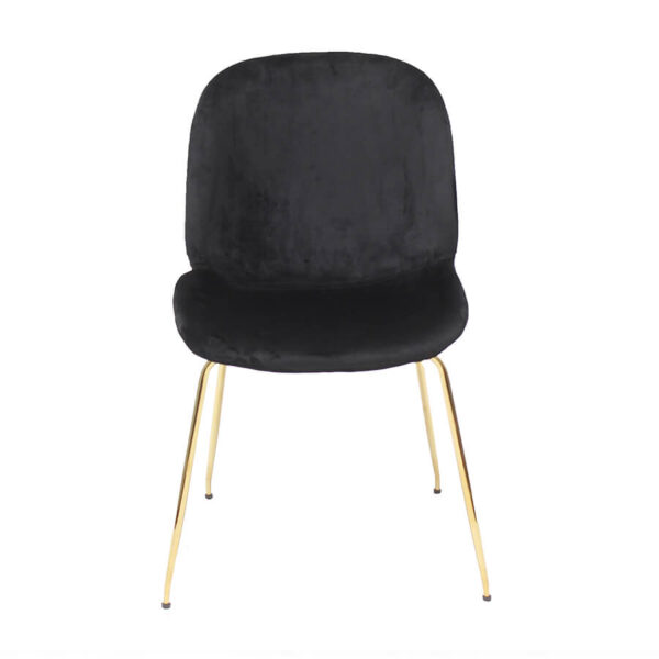 Silla Beetle Style Aterciopelada Asiento tapizado en microfibra | Patas y estructura metálicas | Diseño Clásico | Gubi Chair Silla de comedor |