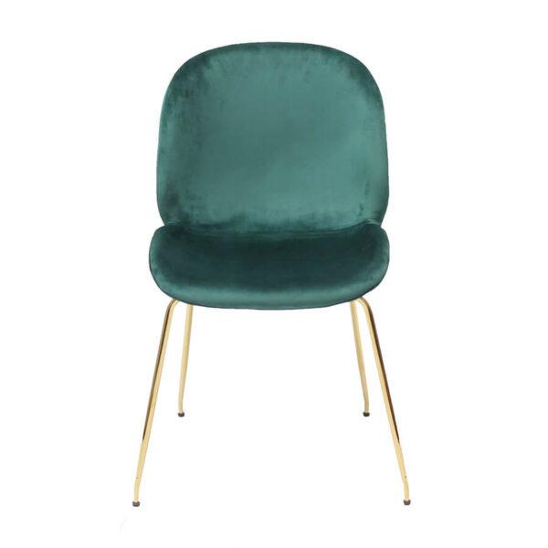 Silla Beetle Style Aterciopelada Asiento tapizado en microfibra | Patas y estructura metálicas | Diseño Clásico | Gubi Chair Silla de comedor |