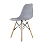 Silla Eames Style Gris  | Asiento de Polipropileno | Patas de Madera solida de haya | Diseño contemporáneo | Silla de comedor