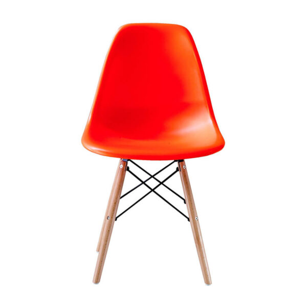 Silla Eames Style | Asiento de Polipropileno | Patas de Madera solida de haya | Diseño contemporáneo | Silla de comedor