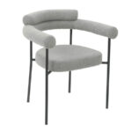 Silla Elfos | Asiento tapizado en microfibra | Patas metálicas | Diseño moderno | Silla de comedor