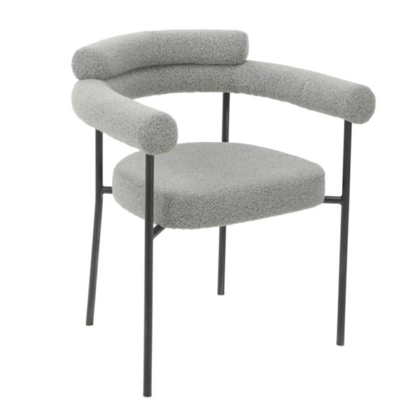 Silla Elfos | Asiento tapizado en microfibra | Patas metálicas | Diseño moderno | Silla de comedor