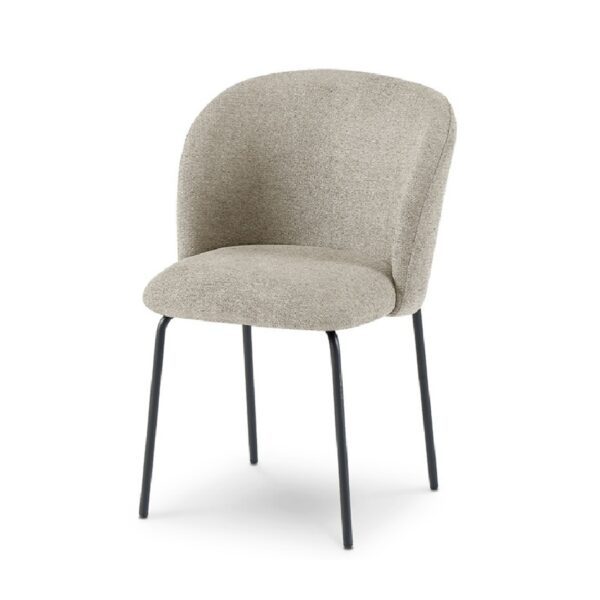 Silla Fawy Tapizada diseño Minimalista | Asiento tapizado en tela furi | Patas metálicas | Diseño moderno | Silla de comedor