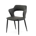 Silla Galante estilo Moderno  | Asiento tapizado en vinipiel | Patas metálicas | Diseño moderno | Silla de comedor