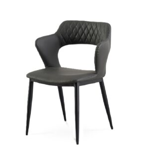 Silla Galante estilo Moderno  | Asiento tapizado en vinipiel | Patas metálicas | Diseño moderno | Silla de comedor