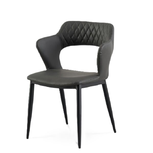 Silla Galante estilo Moderno  | Asiento tapizado en vinipiel | Patas metálicas | Diseño moderno | Silla de comedor