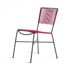Silla Kinura para exterior | Asiento y respaldo tejidos | Patas y estructura metálicas | Diseño moderno | Silla de exterior