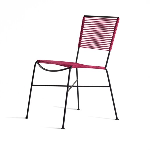Silla Kinura para exterior | Asiento y respaldo tejidos | Patas y estructura metálicas | Diseño moderno | Silla de exterior