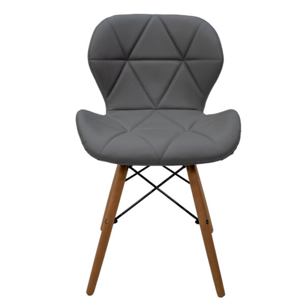 Silla London Tapizada | Asiento tapizado en vinipiel | Patas de madera de Haya | Diseño moderno | Silla de comedor
