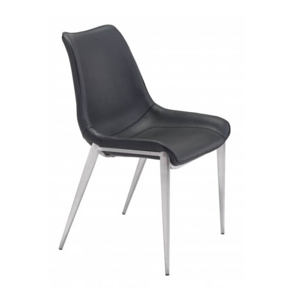 Silla Magnum Dinning Stainless | Asiento tapizado en vinipiel | Patas metálicas | Diseño moderno | Silla de comedor