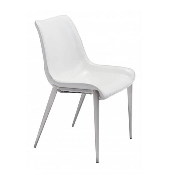 Silla Magnum Dinning Stainless | Asiento tapizado en vinipiel | Patas metálicas | Diseño moderno | Silla de comedor