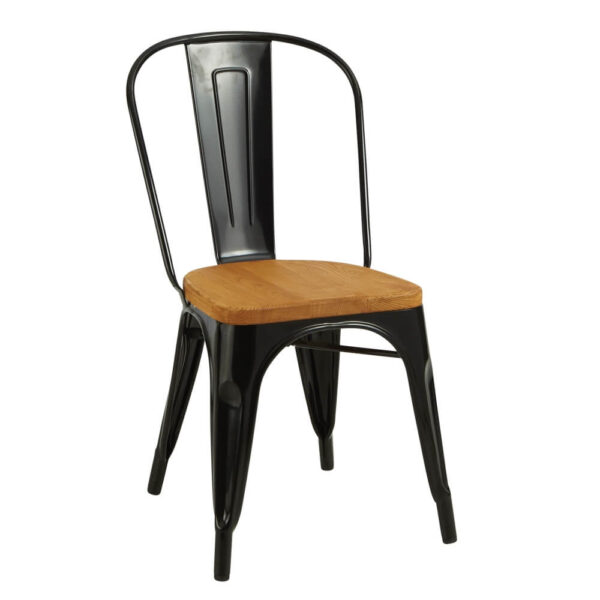 Silla Tolix Style (Madera) | Asiento de Madera | Fabricada en metal | Diseño industrial | Xavier Pauchard | Silla Aplilable | Restaurantes y Hoteles