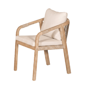 Silla para Exterior Amstrong | Madera de Acacia | Asiento Tejido | Diseño moderno | Silla de Exterior |