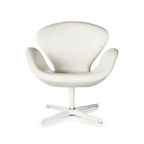 Silla Swan Style | Asiento tapizado en microfibra | Patas metálicas | Diseño Clásico | Silla de comedor | Arne Jacobsen