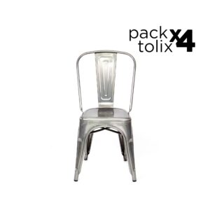 Tolix Pack - 4 Sillas Tolix Style Galvanizadas