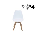 Tulip Pack - 4 Sillas Tulipan Style Blancas