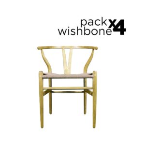 Wishbone Pack - 4 Sillas Wishbone Style Naturales Madera de pino