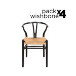 Wishbone Pack - 4 Sillas Wishbone Style Negras