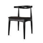 Silla Wegner Elbow CH20 Style | Tapizada en vinipiel | Madera Solida | Réplica de Hans Wegner | Diseño Danés Clásico | Acabado Natural