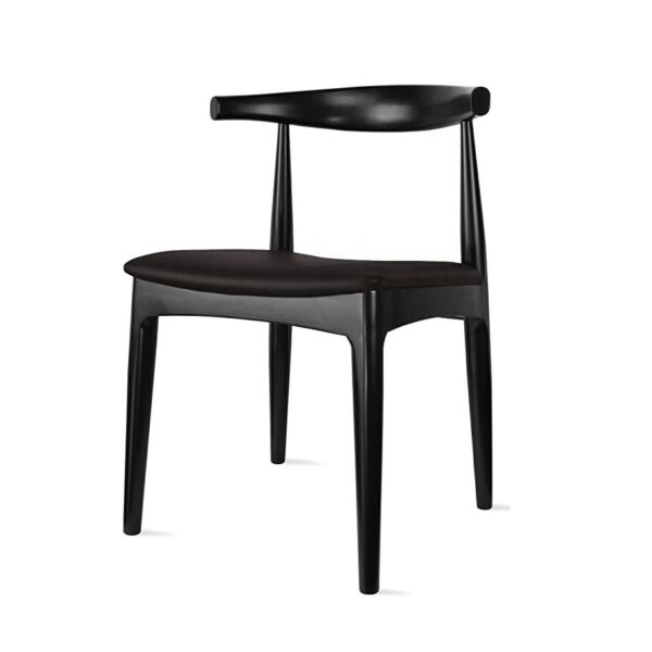 Silla Wegner Elbow CH20 Style | Tapizada en vinipiel | Madera Solida | Réplica de Hans Wegner | Diseño Danés Clásico | Acabado Natural