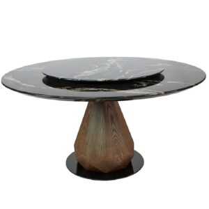 Mesa Comedor Redonda Angulo Brown & Black 120cm