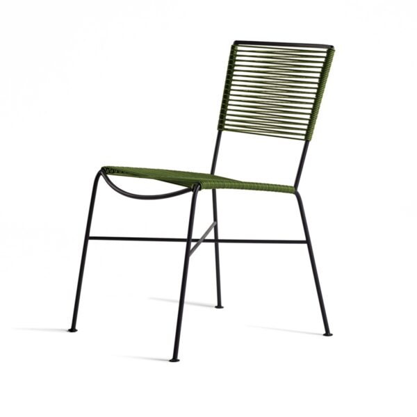 Silla Kinura para exterior | Asiento y respaldo tejidos | Patas y estructura metálicas | Diseño moderno | Silla de exterior