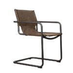 Silla Whiskey VIP | Asiento de cuero | Estructura metálica | Diseño moderno | Silla de comedor