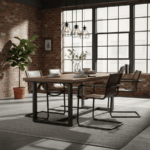 Silla Whiskey VIP | Asiento de cuero | Estructura metálica | Diseño moderno | Silla de comedor