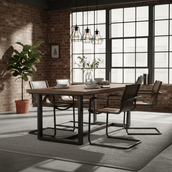 Silla Whiskey VIP | Asiento de cuero | Estructura metálica | Diseño moderno | Silla de comedor