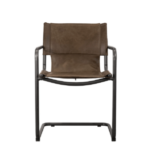 Silla Whiskey VIP | Asiento de cuero | Estructura metálica | Diseño moderno | Silla de comedor