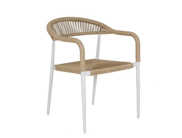 Silla Montreal | Asiento tejido | Estructura metálica | Diseño moderno | Silla de exterior