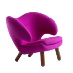 Silla Pelican Style | Asiento de Microfibra | Madera Solida | Diseño Clásico | Finn Juhl | Silla de comedor