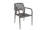 Silla Elsa | Asiento y respaldo tejidos | Estructura metálica | Diseño moderno | Silla de exterior