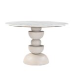 Mesa Comedor Redonda Madera Solida Hallas Natural - White